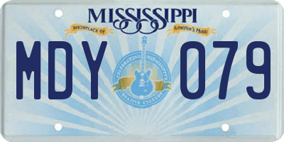 MS license plate MDY079