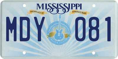 MS license plate MDY081