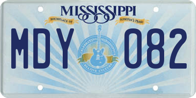MS license plate MDY082