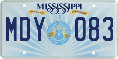 MS license plate MDY083