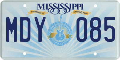 MS license plate MDY085