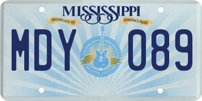 MS license plate MDY089