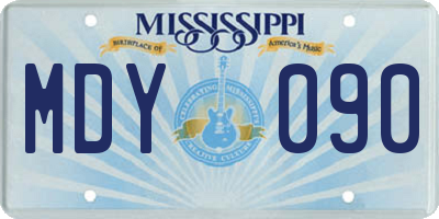 MS license plate MDY090