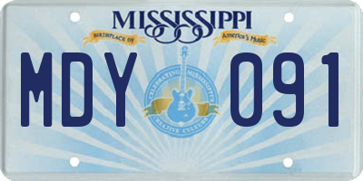 MS license plate MDY091