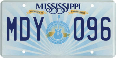 MS license plate MDY096