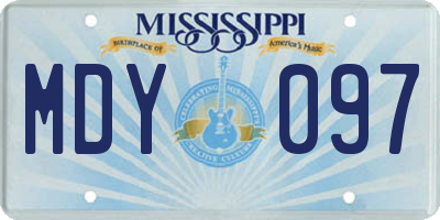 MS license plate MDY097