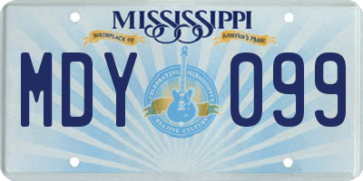 MS license plate MDY099