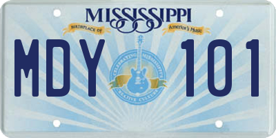 MS license plate MDY101