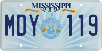 MS license plate MDY119