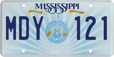 MS license plate MDY121