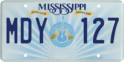 MS license plate MDY127