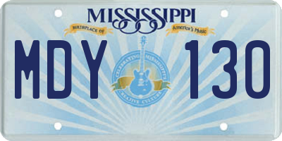 MS license plate MDY130