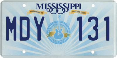 MS license plate MDY131