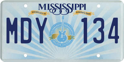 MS license plate MDY134