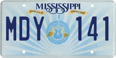 MS license plate MDY141
