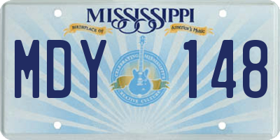 MS license plate MDY148