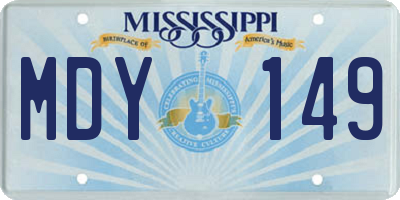 MS license plate MDY149