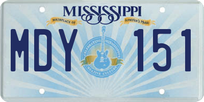 MS license plate MDY151