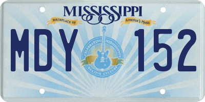 MS license plate MDY152