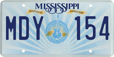 MS license plate MDY154