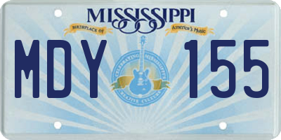 MS license plate MDY155