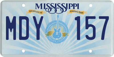 MS license plate MDY157