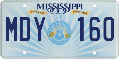 MS license plate MDY160