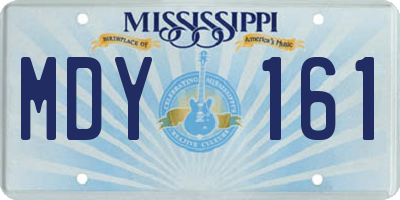MS license plate MDY161