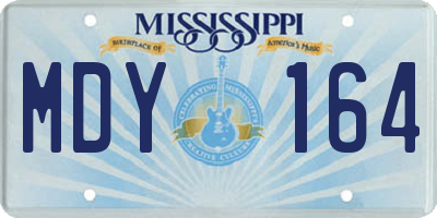 MS license plate MDY164