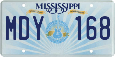 MS license plate MDY168