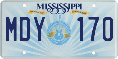 MS license plate MDY170