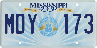 MS license plate MDY173