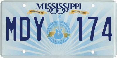 MS license plate MDY174
