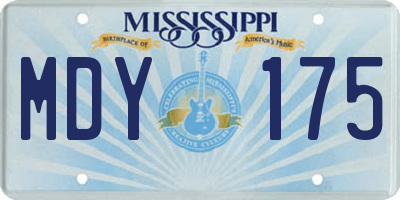 MS license plate MDY175