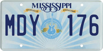 MS license plate MDY176