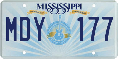 MS license plate MDY177