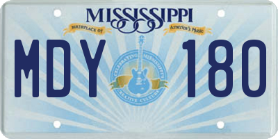 MS license plate MDY180