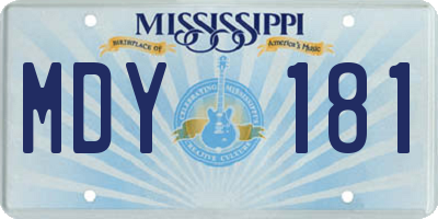 MS license plate MDY181