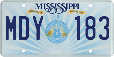 MS license plate MDY183