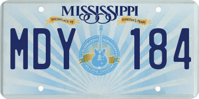MS license plate MDY184