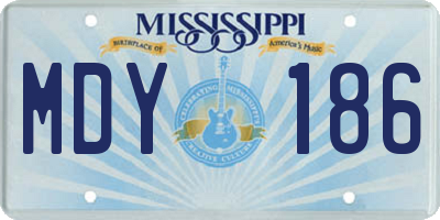 MS license plate MDY186