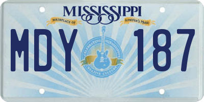MS license plate MDY187