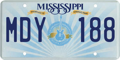MS license plate MDY188