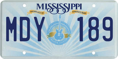 MS license plate MDY189