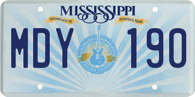 MS license plate MDY190