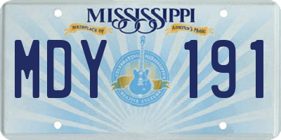 MS license plate MDY191