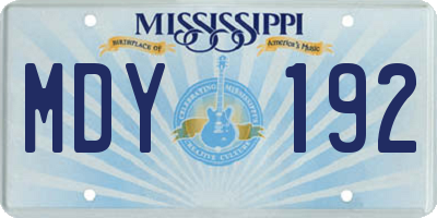 MS license plate MDY192