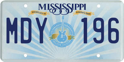 MS license plate MDY196