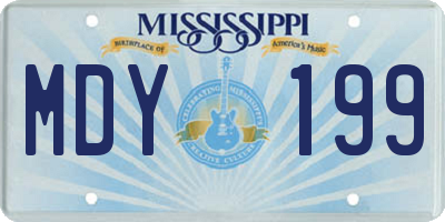MS license plate MDY199