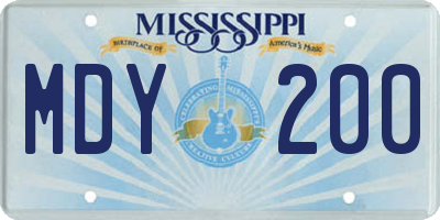 MS license plate MDY200
